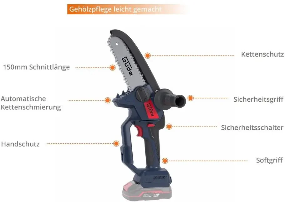 Güde Akku Minikettensäge GAK 18.1-0 ohne Akku und Ladegerät - Image 4