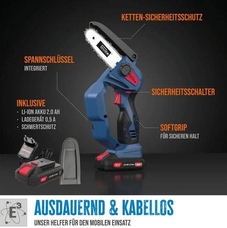 Güde Akku Minikettensäge MK 18-201-05  inkl. Akku und Ladegerät - Image 2