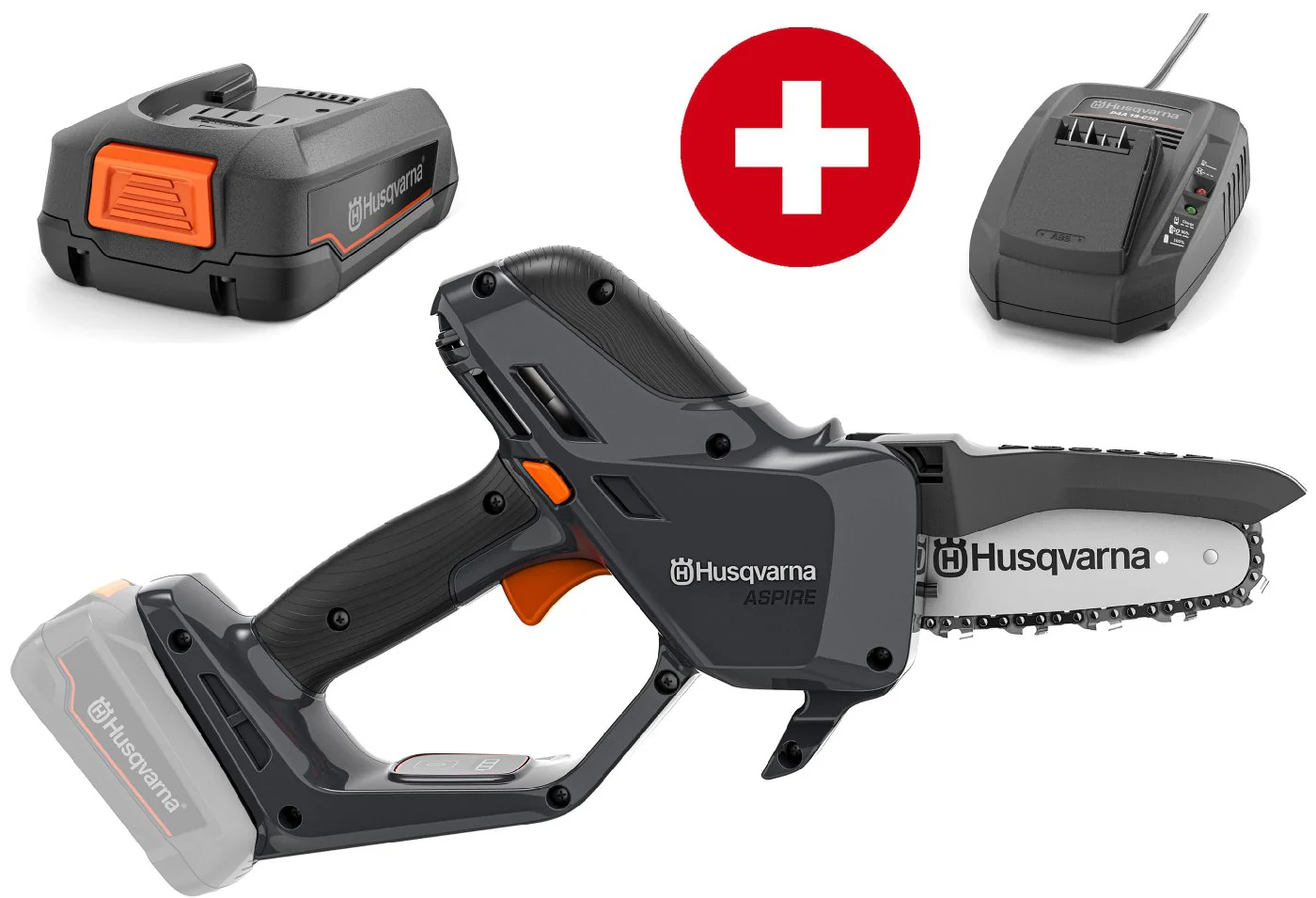 Husqvarna Akku-Astsäge Aspire P5-P4A mit Akku B45 und Ladegerät C70
