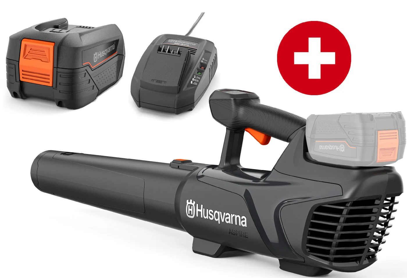 Husqvarna Akku-Blasgerät Aspire B8X-P4A mit Akku B72 und Ladegerät C70