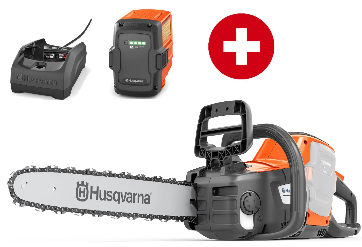Husqvarna Akku-Motorsäge 240i mit Akku BLi30 und Ladegerät C80