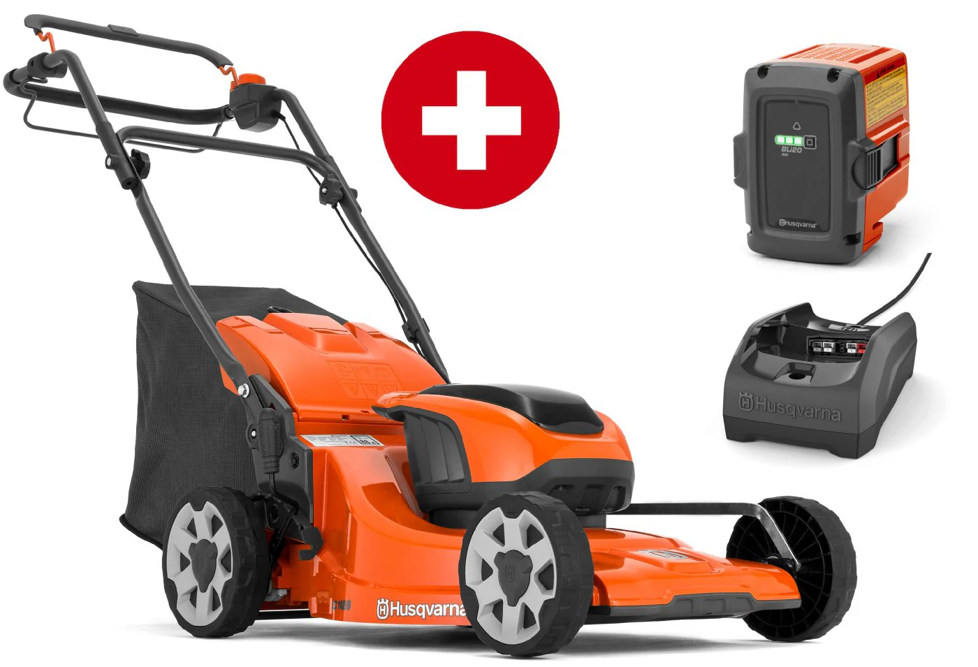 Husqvarna Akku-Rasenmäher LC 142iS - Set mit Akku BLi20 und Ladegerät C80