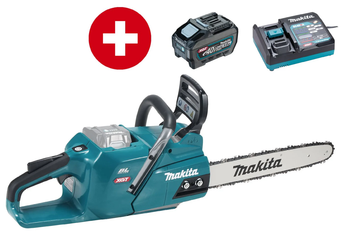 Makita Akku-Motorsäge UC012GT101 mit 5 Ah Akku und Schnelladegerät