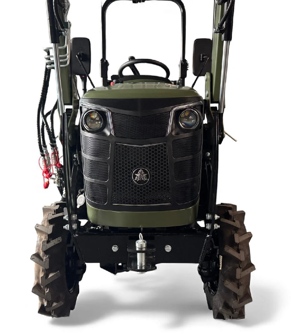 Startrac Allrad-Kleintraktor 22 Nato-Grün mit Ackerstollenbereifung + Frontlader inklusive Schaufel - Image 3
