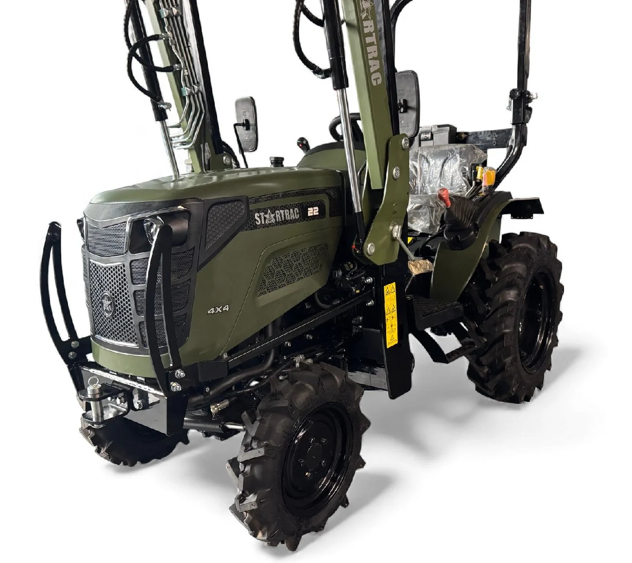 Startrac Allrad-Kleintraktor 22 Nato-Grün mit Ackerstollenbereifung + Frontlader inklusive Schaufel - Image 5