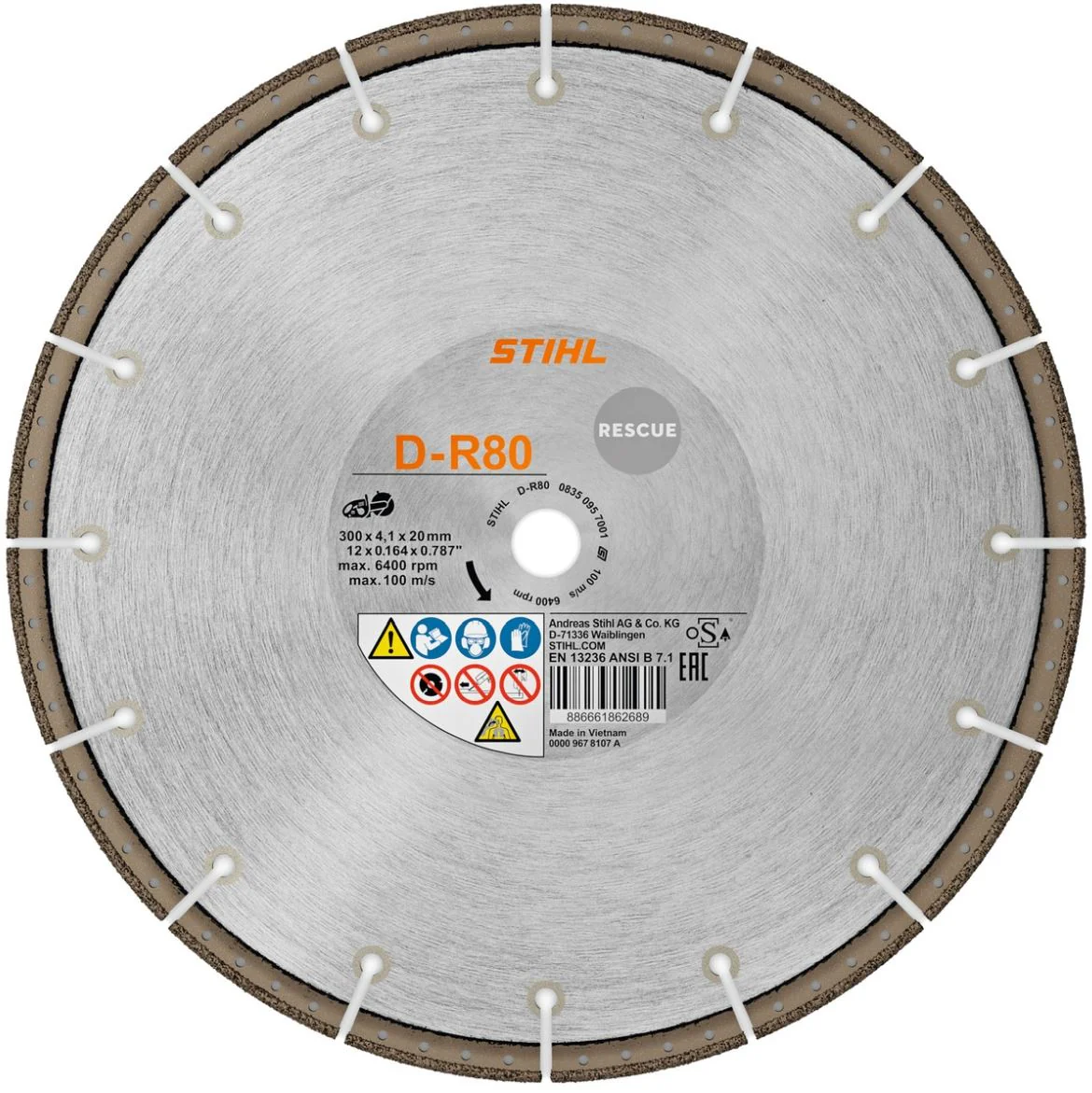 STIHL Akku-Trennschleifer TSA 300 Rescue mit 300 mm Diamant-Trennscheibe D-R80 - Image 4